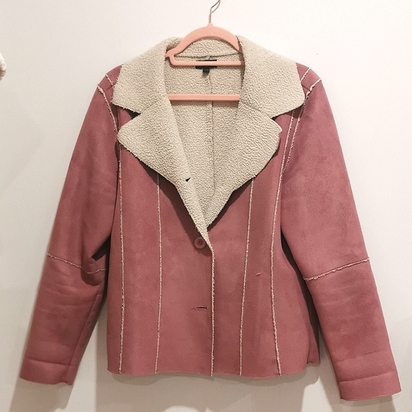 🌸 Dusty Rose Sherpa lined Jacket 🌸 - Picture 1 of 6